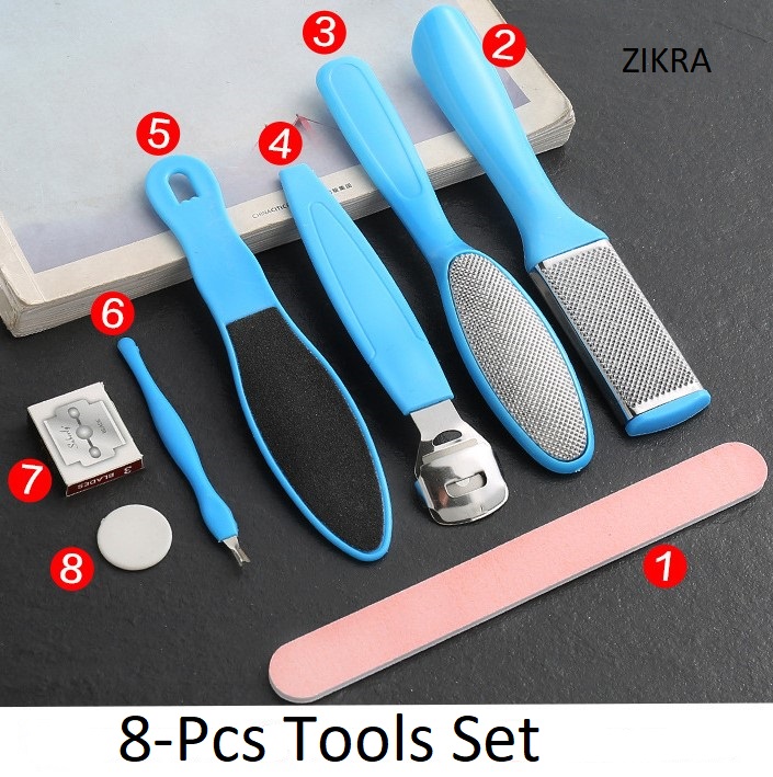 Picture of Foot Scrubber Set Pedicure Rasp Remover Stainless Steel Foot Cuticle Skin Callus Remover (8-Pcs OPP)