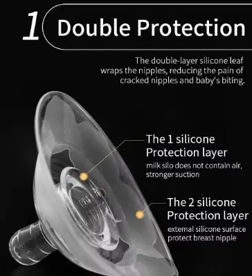 Picture of Double layer Nipple Shield Premium Quality Silicone  for Breastfeeding Mother Wiyh Box