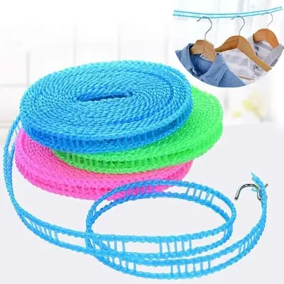 Picture of 5M Outdoor Clothesline Nylon Non-Slip Laundry Line Rope Cloth Hanging Rope Travel Business Windproof Clothes Cord -