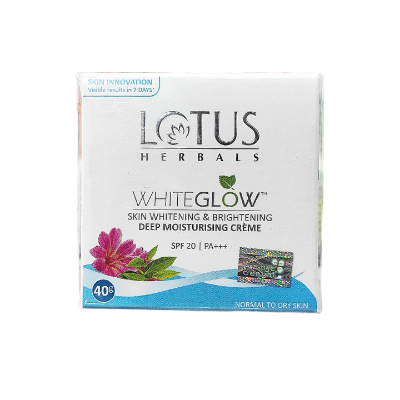 Picture of Lotus Herbals WHITE GLOW Skin Whitening & Brightening Deep moisturizing cream SPF20 - 40g (India)
