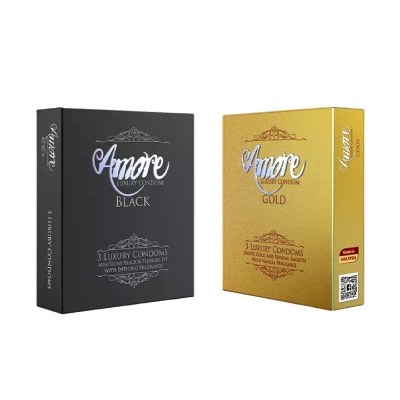 Picture of Amore Luxury Gold and Black Condom (3’s X 2) 6 pieces (2's Combo Pack)