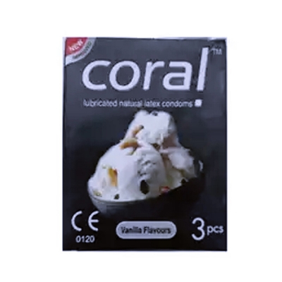 Picture of Coral-Vanila Flavored Lubricated Condom Single Pack 3x1= 3pcs