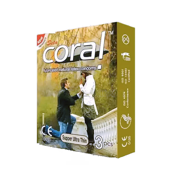 Picture of Coral Super Ultra Thin Lubricated Natural Latex Condom Single Pack 3x1= 3pcs