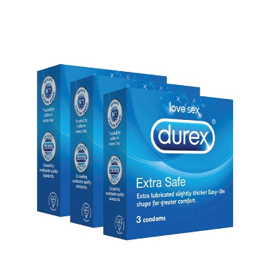 Picture of Durex - Extra Safe Condom - Combo Pack - 3 Packs - 3x3=9pcs