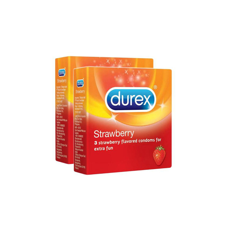 Picture of Durex - Strawberry Condom For Men- Combo Pack - 3 Packs - 3x3=9pcs