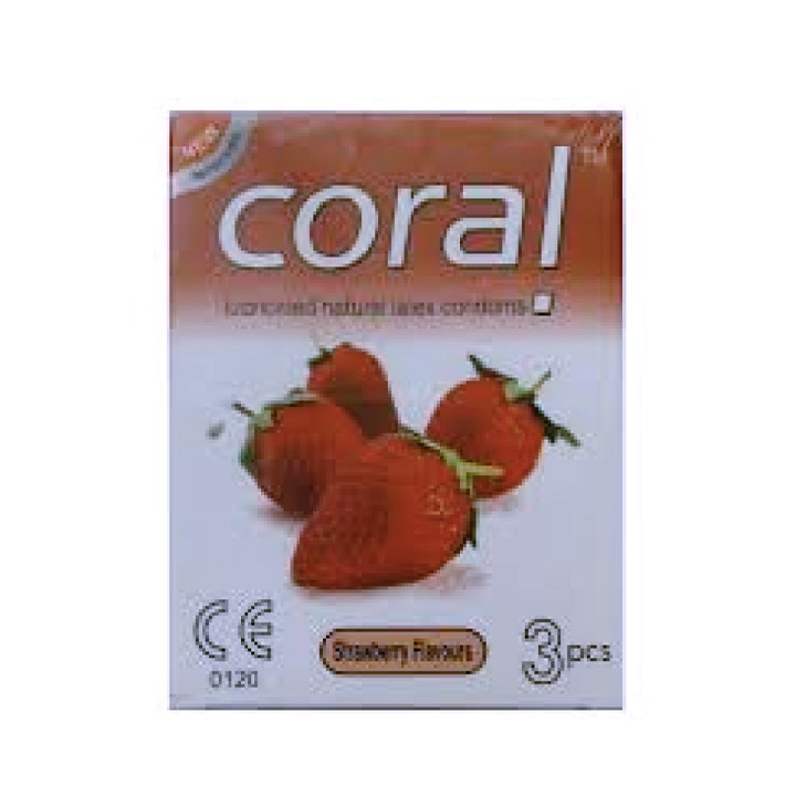 Picture of Coral - Strawberry Extra Performance Condom - Single Pack - 3x1=3pcs