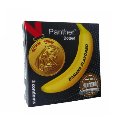 Picture of Panther - Dotted Banana Flavored Condom - Single Pack - 3x1=3pcs