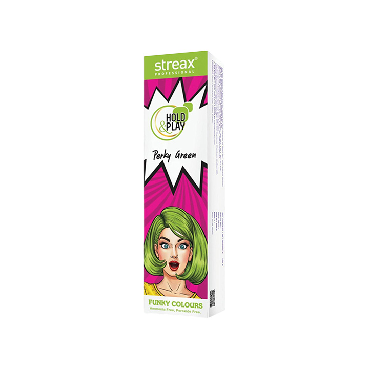 Picture of Streax Professional Hold and Play Funky Hair Colour Perky Green (100gm)