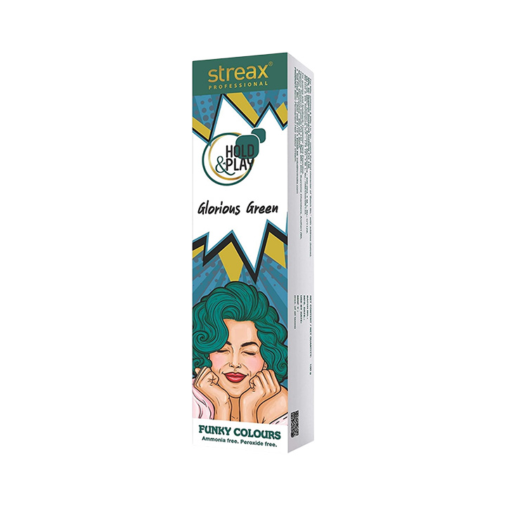 Picture of Streax Professional Hold and Play Funky Hair Colour Glorious Green (100gm)