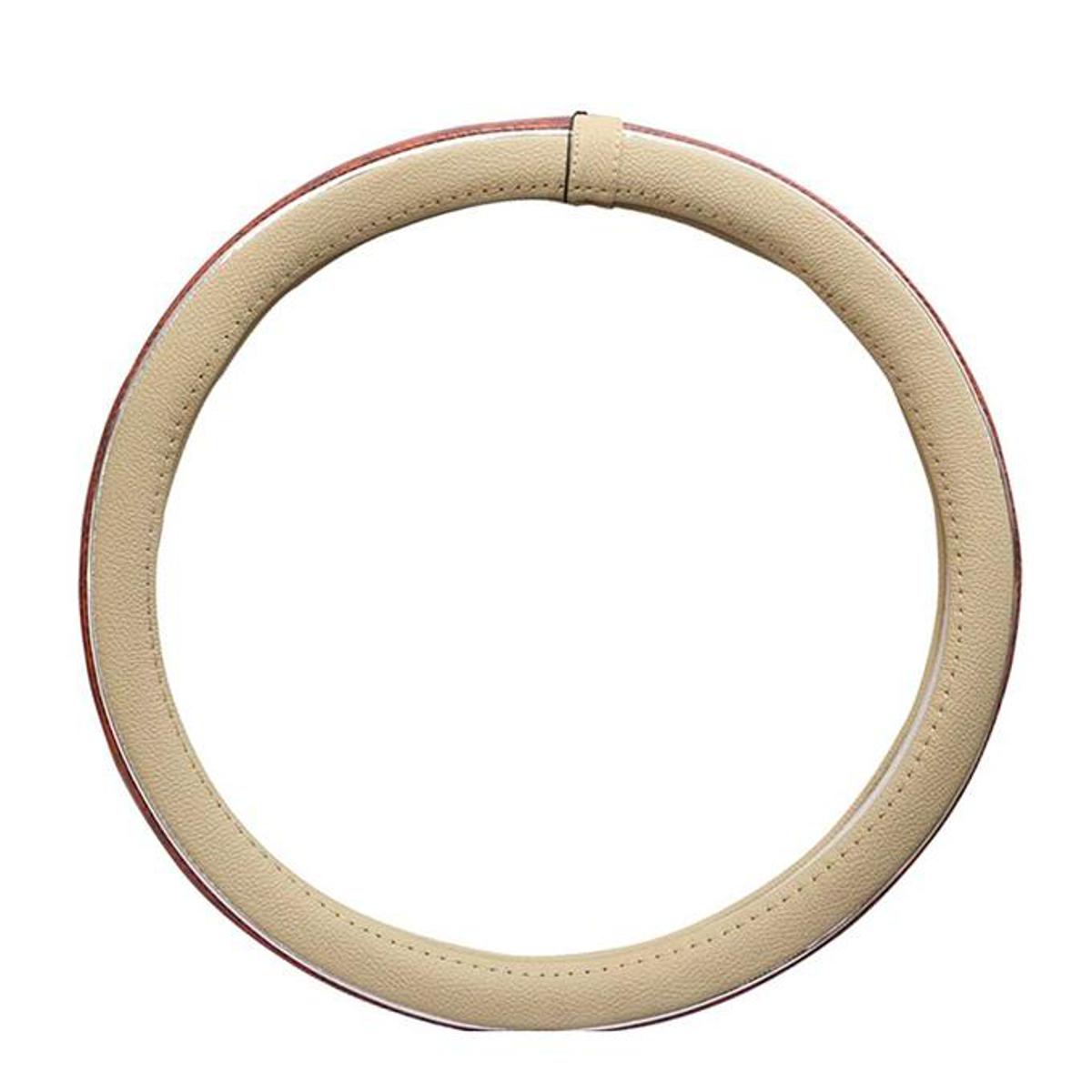 Picture of c-BETTER Steering Wheel Cover - Cream and Wooden