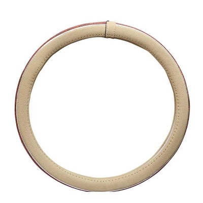 Picture of c-BETTER Steering Wheel Cover - Cream and Wooden