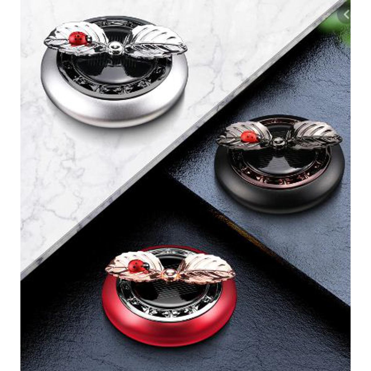 Picture of Car Perfume Ornaments Creative Solar Rotation Leaf Car Aromatherapy Air Fresher Alloy Fragance Diffuser