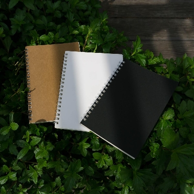 Picture of Executive Series Black, Kraft & White Cover Spiral Notebook 3-Pack
