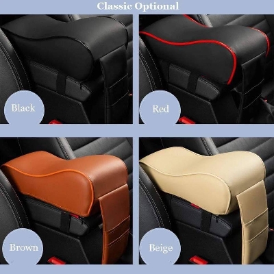 Picture of Autoleader PU Leather Car Armrest Pad Universal Auto Armrests Car Center Console Arm Rest Seat Memory Foam Rest Pillow Armrest