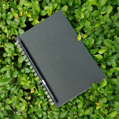 Picture of Executive Series Black Spiral(White) Notebook with Pencil