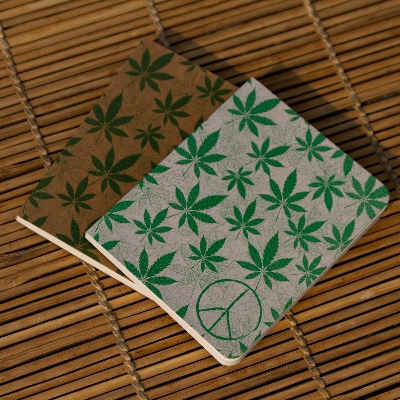 Picture of Cannabis Series Green Leaf & Brown Leaf Notebook (SN20201125) 2-Pack