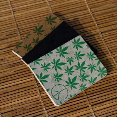 Picture of Cannabis Series Black, Green & Brown Leaf Notebook (SN20201125) 3-Pack