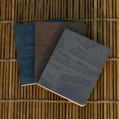 Picture of News Cover Series Brown, Grey & Silver Workbook Notebook (SN20201126) 3-Pack