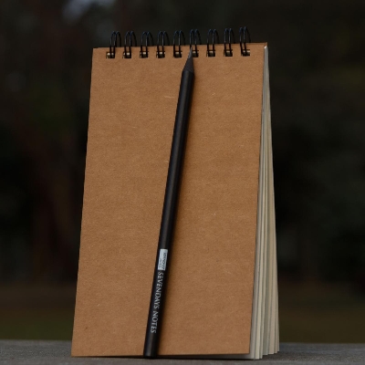 Picture of Studio Series Spiral-Bound Kraft Notebook with Pencil