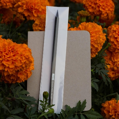 Picture of Pocket Series Gray Notebook with Pencil