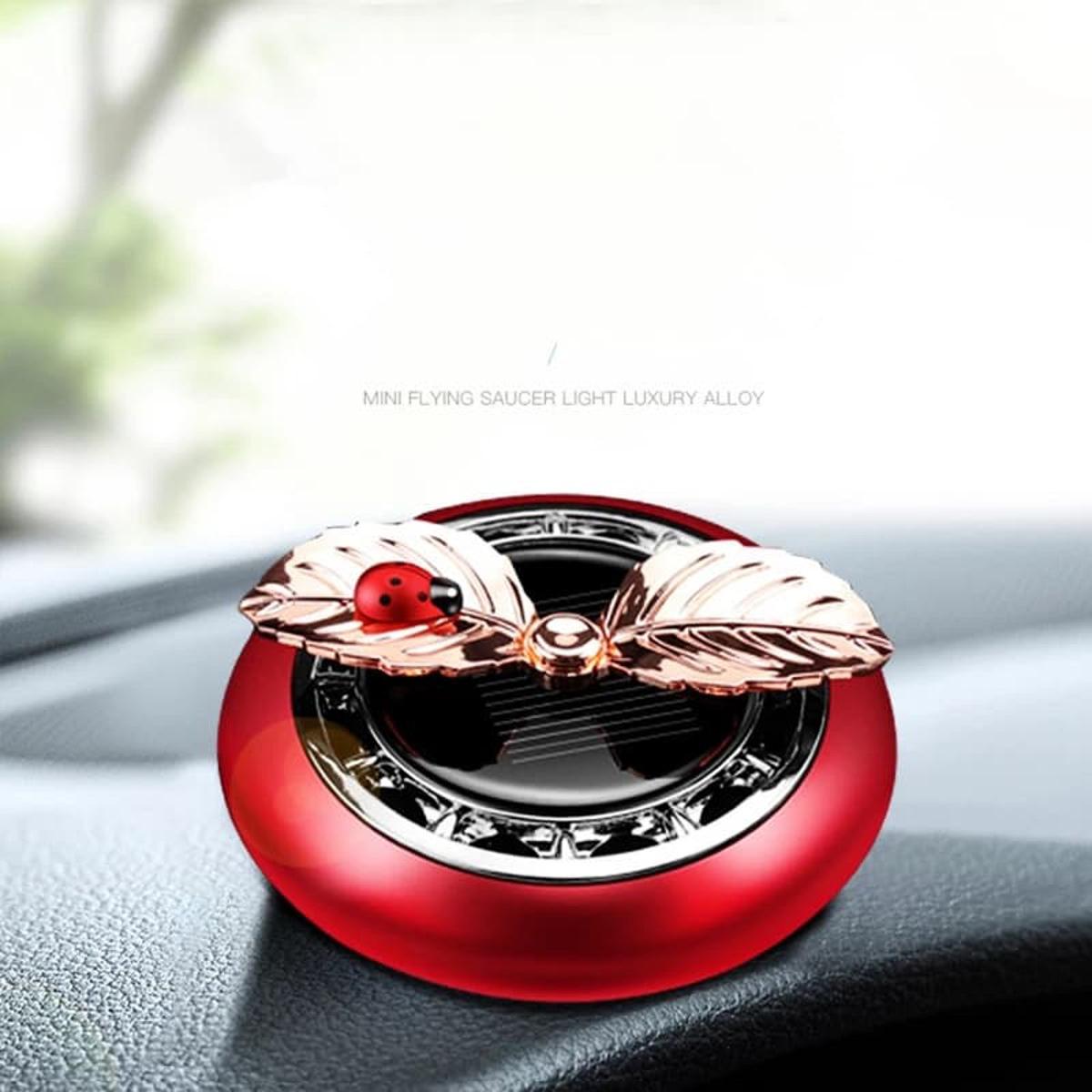 Picture of Hot Car Perfume Ornaments Creative Solar Rotation Leaf Car Aromatherapy Air Fresher Alloy Fragance Diffuser Car Decoration