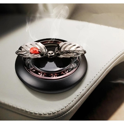 Picture of Car Perfume Ornaments Creative Solar Rotation Leaf Car Aromatherapy Air Fresher Alloy Fragance Diffuser Car Decoration