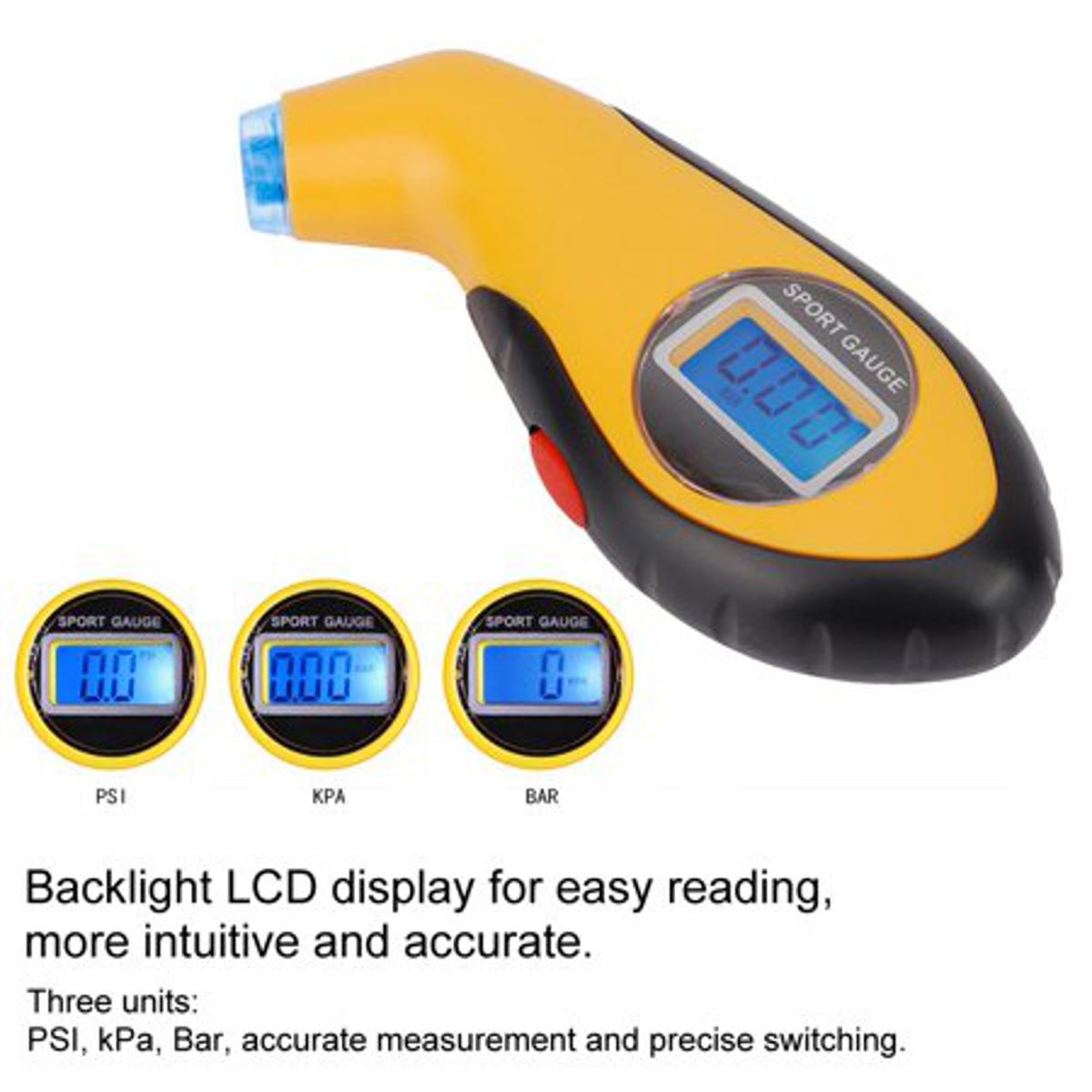 Picture of Digital LCD Car Tyre Air Pressure Gauge Meter - car/Bike
