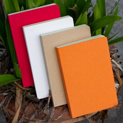 Picture of Tent Series Yellowish Page Hand Made Kraft, Orange, Red & Texture White Cover Notebook 4-Pack
