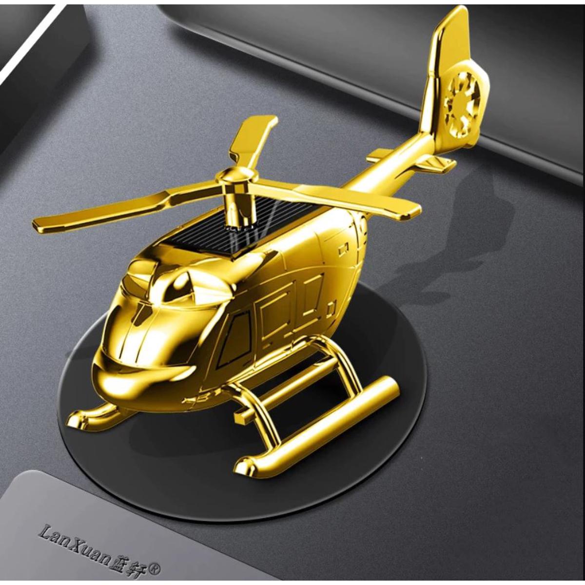 Picture of Solar Spin Air Freshener Helicopter Aromatherapy Car and Home Ornaments- Golden