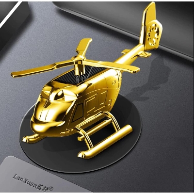 Picture of Solar Spin Air Freshener Helicopter Aromatherapy Car and Home Ornaments- Golden