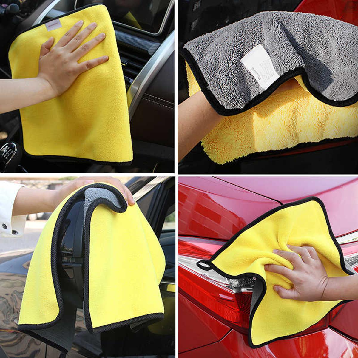 Picture of 40*40 CM Car Microfiber Washing Towel Thick Car Cleaning Cloth Detailing Wash Drying Towel Drying Cloth Hemming Car Care
