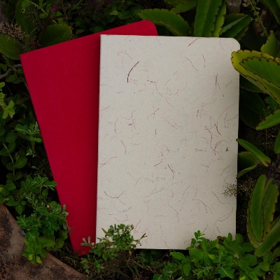 Picture of Tent Series Yellowish Page Hand Made Texture Grey & Red Cover Notebook 2-Pack