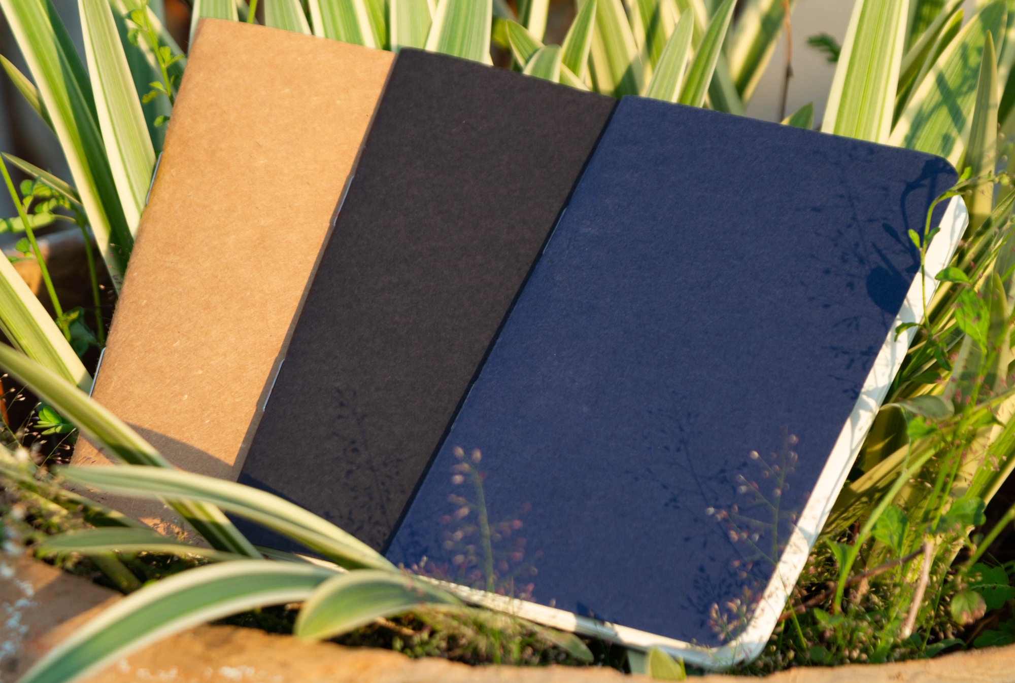 Picture of Pocket Book Black, Blue & Kraft Notebook 3-Pack