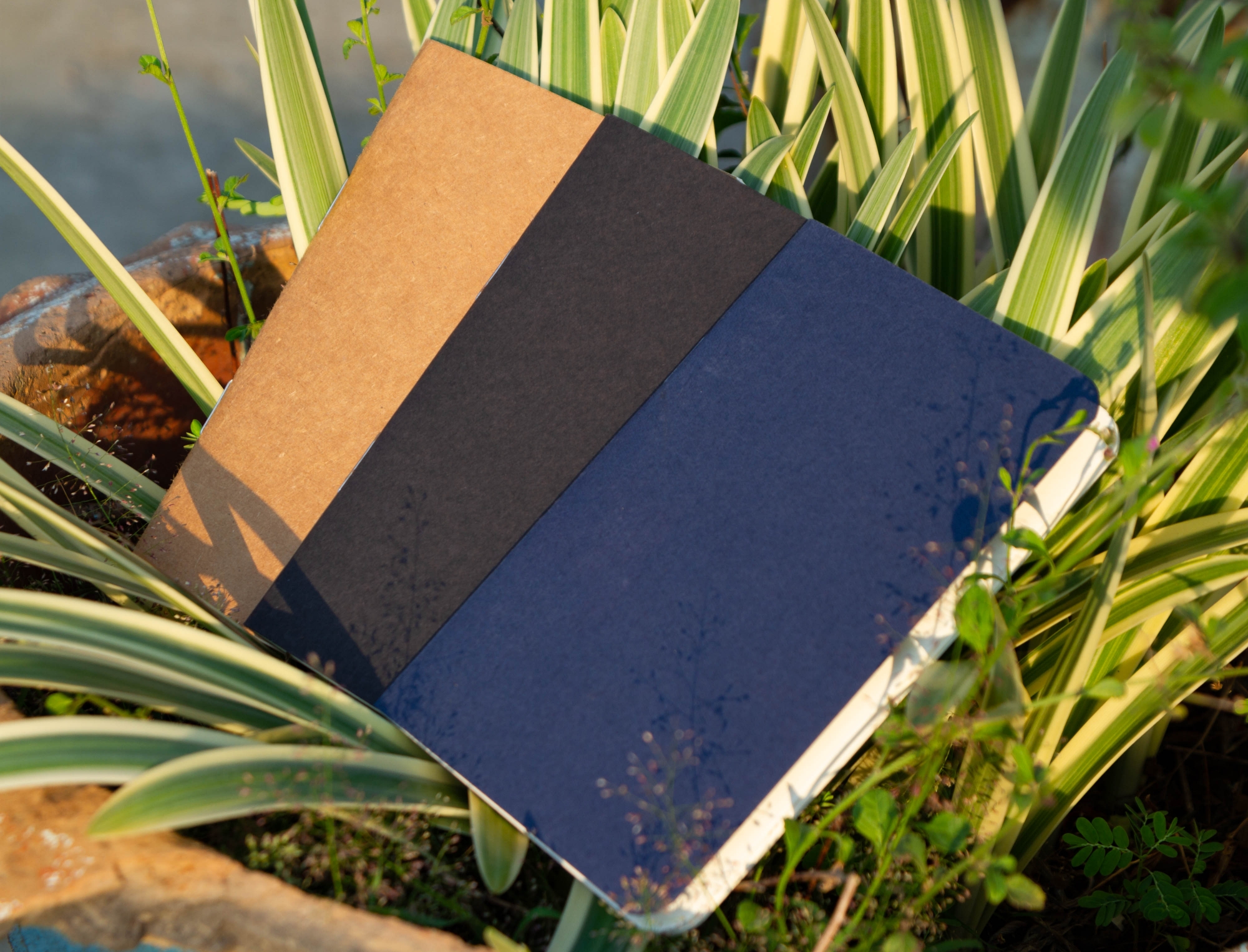 Picture of Pocket Book Black, Blue & Kraft Notebook 3-Pack