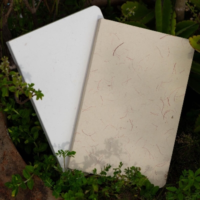 Picture of Yellowish Page Hand Made Texture Grey & Texture White Cover Notebook 2-Pack