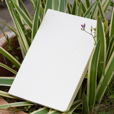 Picture of Yellowish Page Hand Made Texture White Cover Notebook