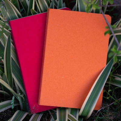 Picture of Yellowish Page Hand Made Orange & Red Cover Notebook 2-Pack
