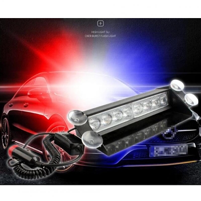Picture of 8 LED Red Blue Strobe Light auto LED lamp - DC12V
