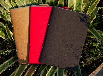 Picture of Pocket Book Black, Kraft & Red Notebook 3-Pack