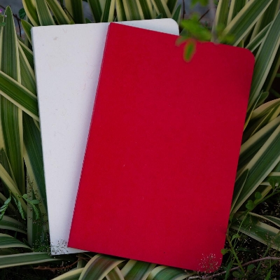Picture of Tent Series Yellowish Page Hand Made Red & Texture White Cover Notebook 2-Pack