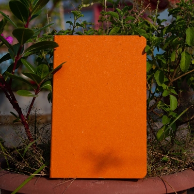 Picture of Yellowish Page Hand Made Orange Cover Notebook