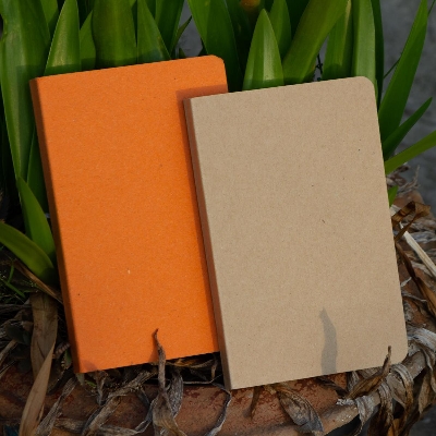 Picture of Tent Series Yellowish Page Hand Made Kraft & Orange Cover Notebook 2-Pack