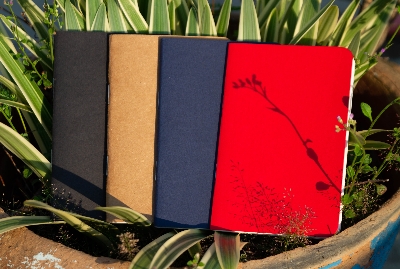 Picture of Pocket Book Black, Blue, Kraft & Red Notebook 4-Pack