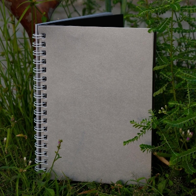 Picture of Silver Coated Paper Black Spiral Notebook