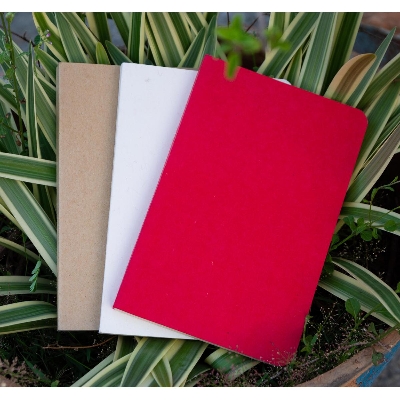 Picture of Tent Series Yellowish Page Hand Made Kraft, Red & Texture White Cover Notebook 3-Pack