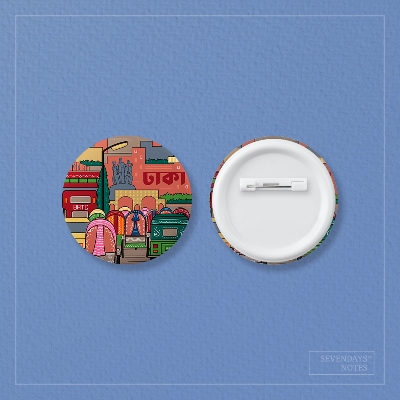 Picture of Dhaka Button Pin Badge(Brooches) - 10 Pcs