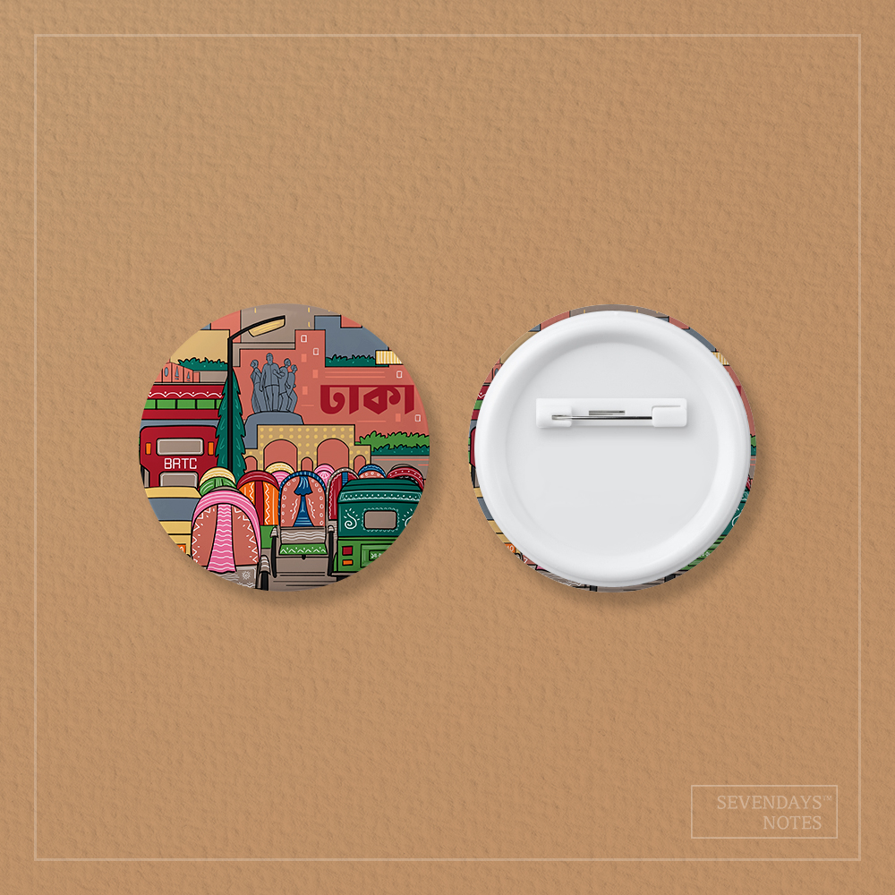 Picture of Dhaka Button Pin Badge(Brooches) - 10 Pcs