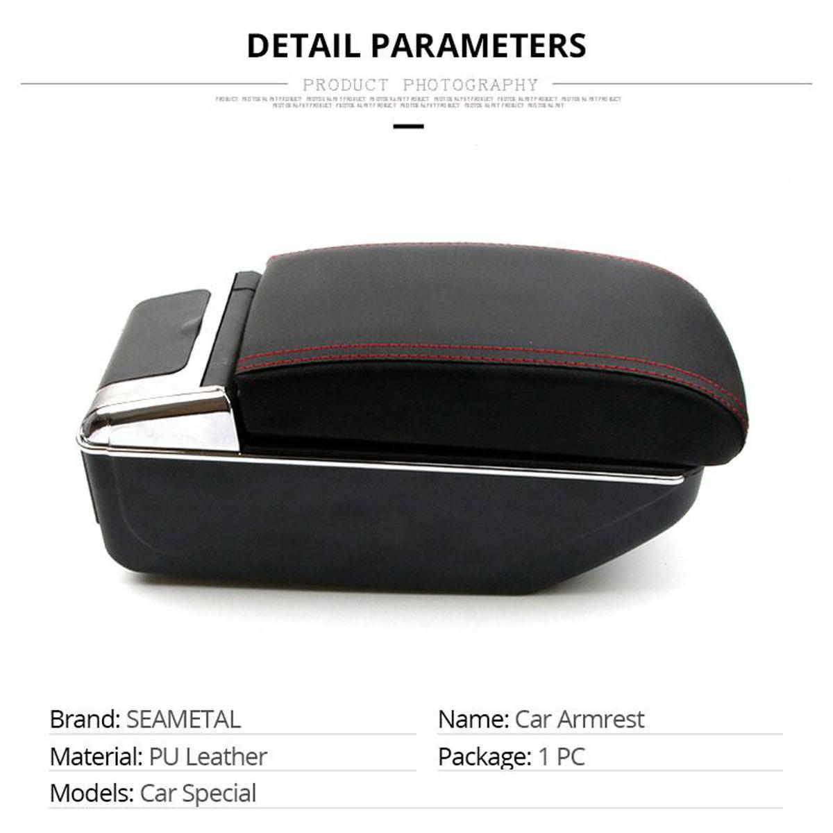 Picture of UniveUrsal Car Armrest Consolbox USB System Black Color