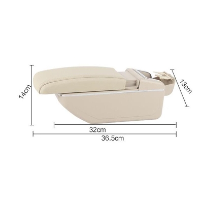 Picture of USB Universal Car Console Box With Aramrest Box Color Beige