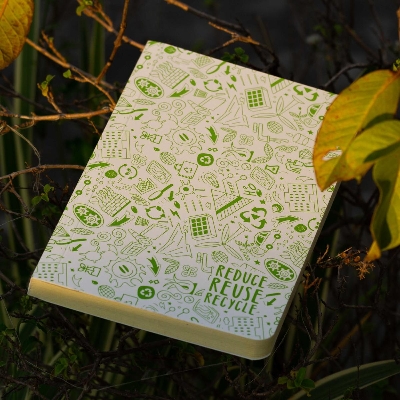 Picture of Tent Series Yellowish Page Reduce Reuse Recycle Soft Green Cover Notebook (SN202108151)